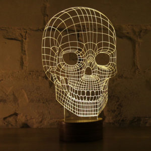Schädel Lampe mit 3D-Effekt