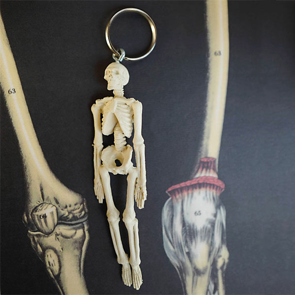 Schlüsselanhänger Skelett, weiß, Geburtstagsgeschenke